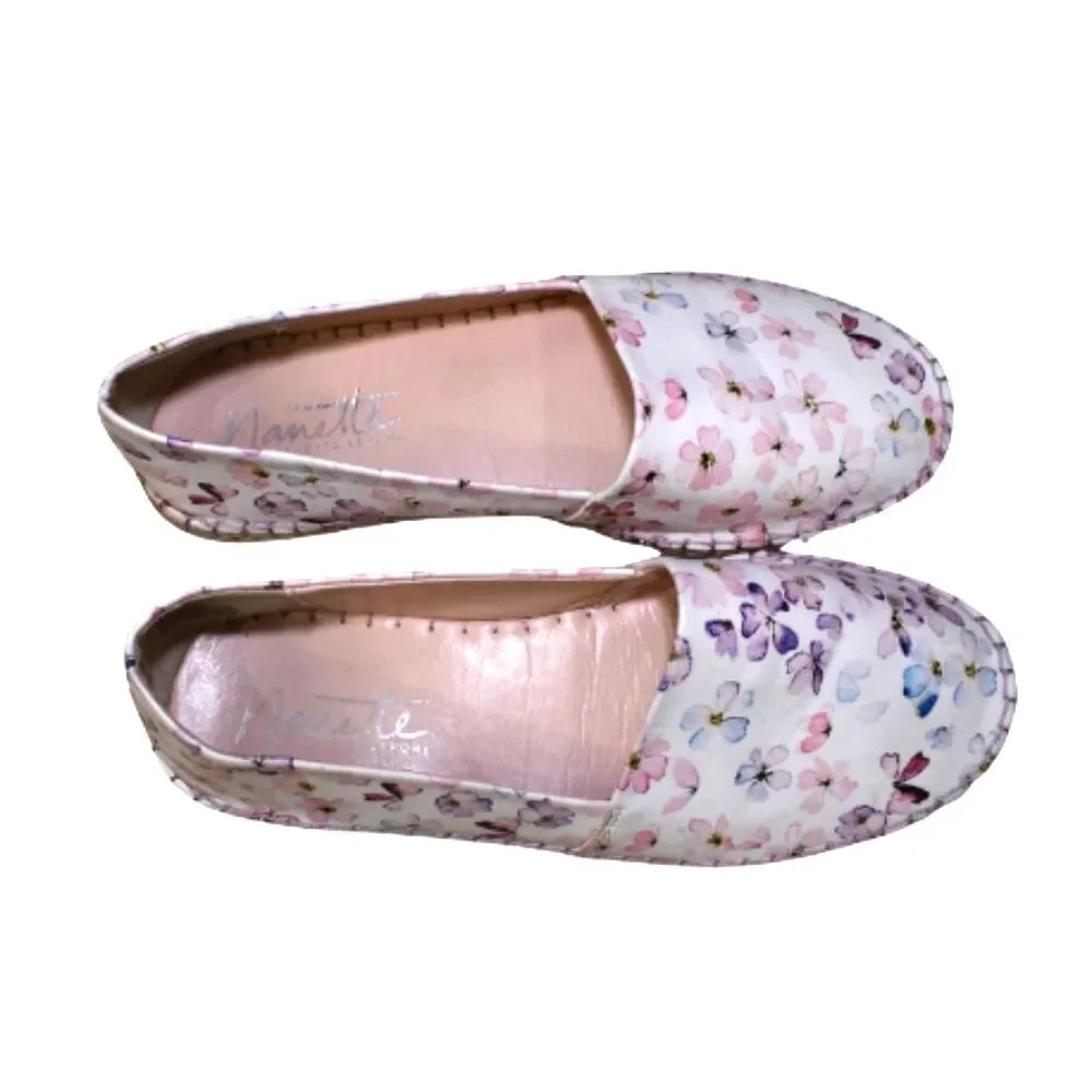 Nanette Lepore Floral Espadrille Slip On Flats Womens Size 7 Casual Chic